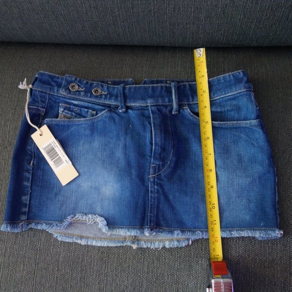 Diesel Mini Jean Skirt Size 26 Made in Italy *New with Tags* - Picture 4 of 16